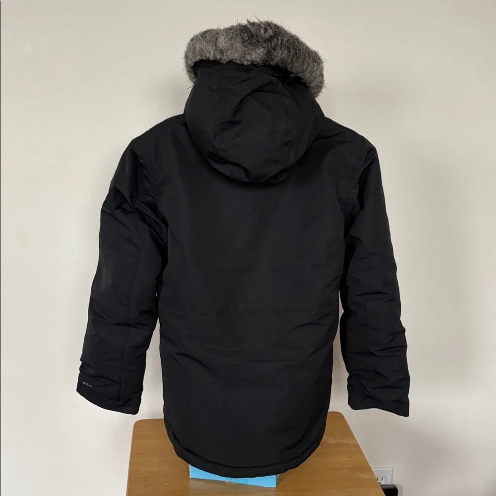 Columbia OmniTech Black Parka  with Faux Fur Trim Size Large